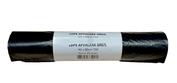 LDPE afvalzak 60x80cm, T50, 100% recycled grijs - 400st - Afbeelding 2