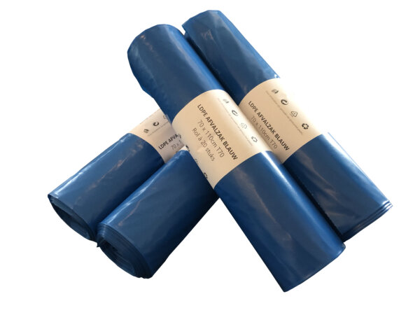 LDPE afvalzak 70x110cm, T70, 100% recycled blauw - 200st - Afbeelding 4