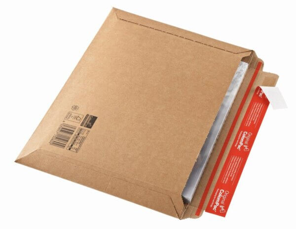 Golfkartonnen envelop bruin 360x250x-30mm - sluiting lange zijde - CP 015.06