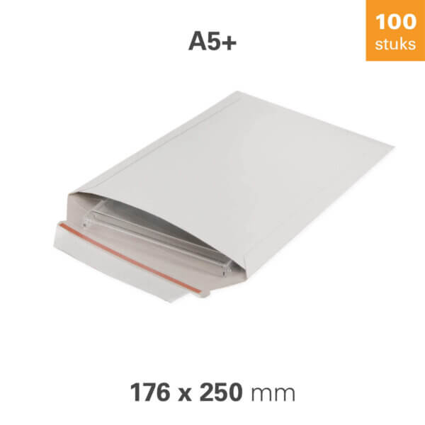 Kartonnen enveloppen wit, met plakstrip - 176 x 250 mm - 100 stuks - Afbeelding 8