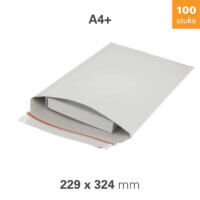 Kartonnen enveloppen wit, met plakstrip - 229 x 324 mm - 100 stuks