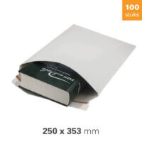 Kartonnen enveloppen wit, met plakstrip - 250 x 353 mm - 100 stuks